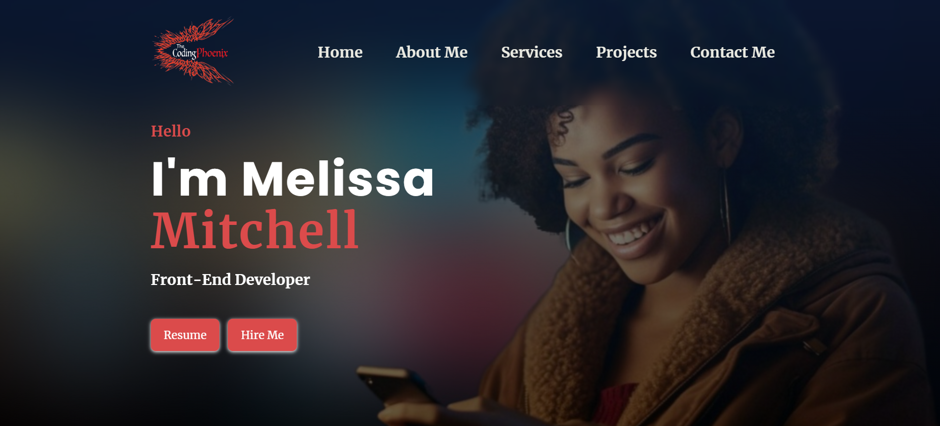Image of The Coding Phoenix Portfolio Website